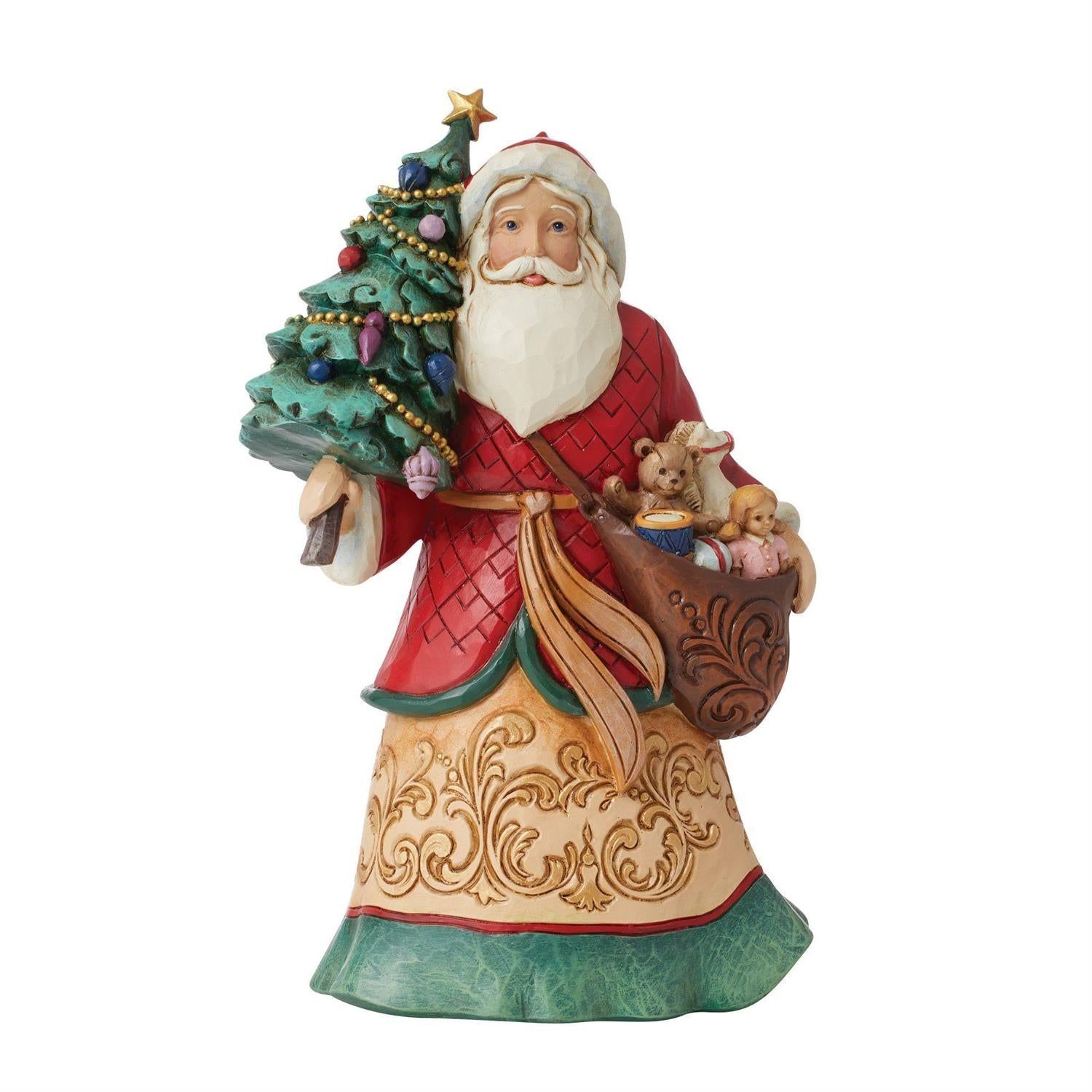 Jim Shore Heartwood Creek Santa with Tree and Toy Bag Figurine 6012904