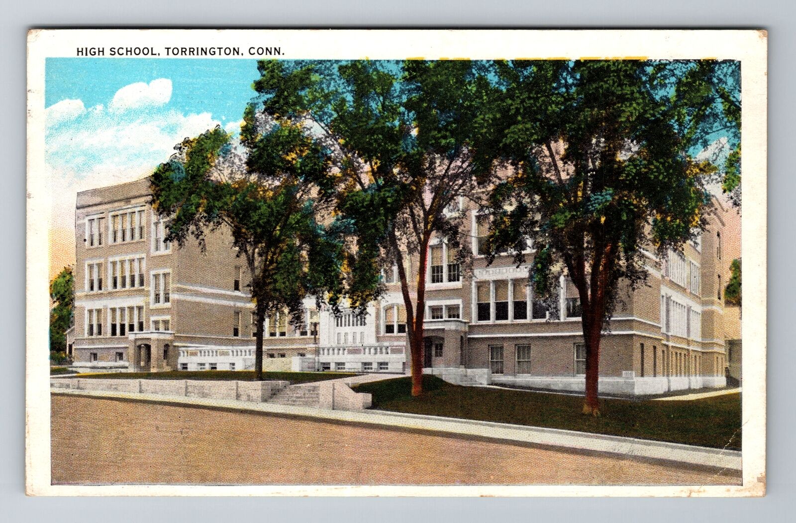 Torrington CT-Connecticut, High School, Antique, Vintage c1931 Souvenir Postcard