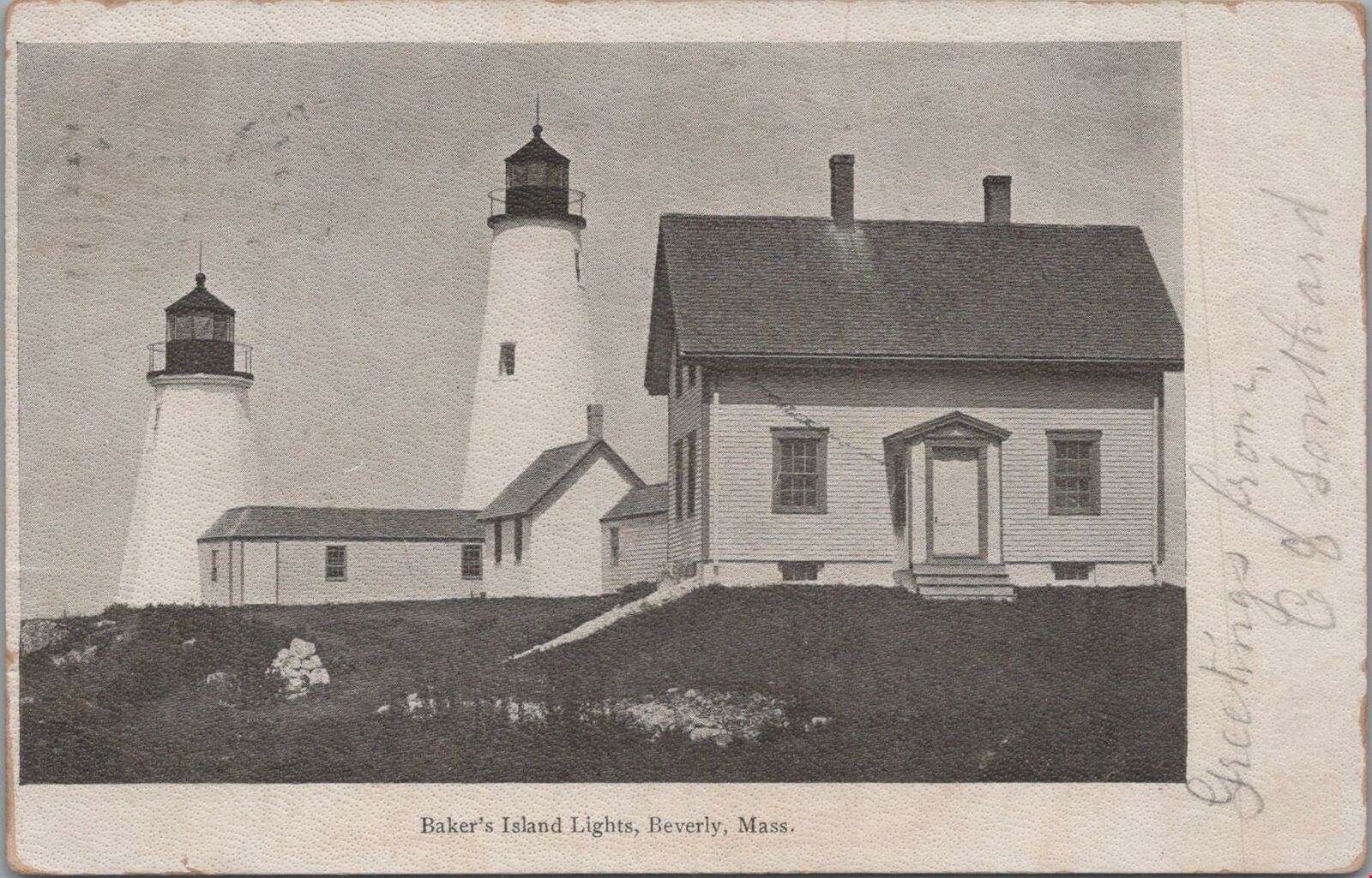 Postcard Baker\'s Island Lights Beverly MA 1906