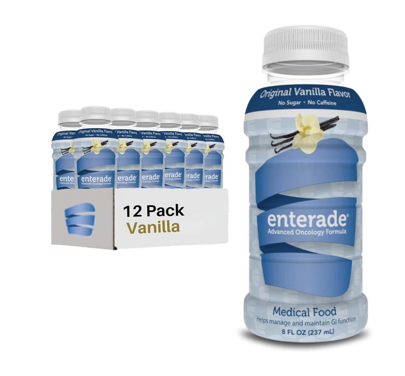 enterade AO 12 Bottles Vanilla, Specially Formulated to Reduce Treatment GI Side