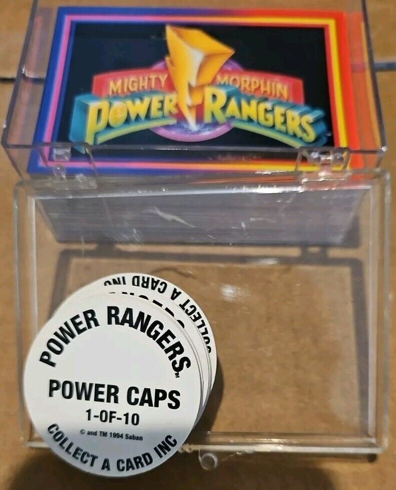 1994 MIGHTY MORPHIN POWER RANGERS Series 1 Base Set & 10 Power Caps Saban 