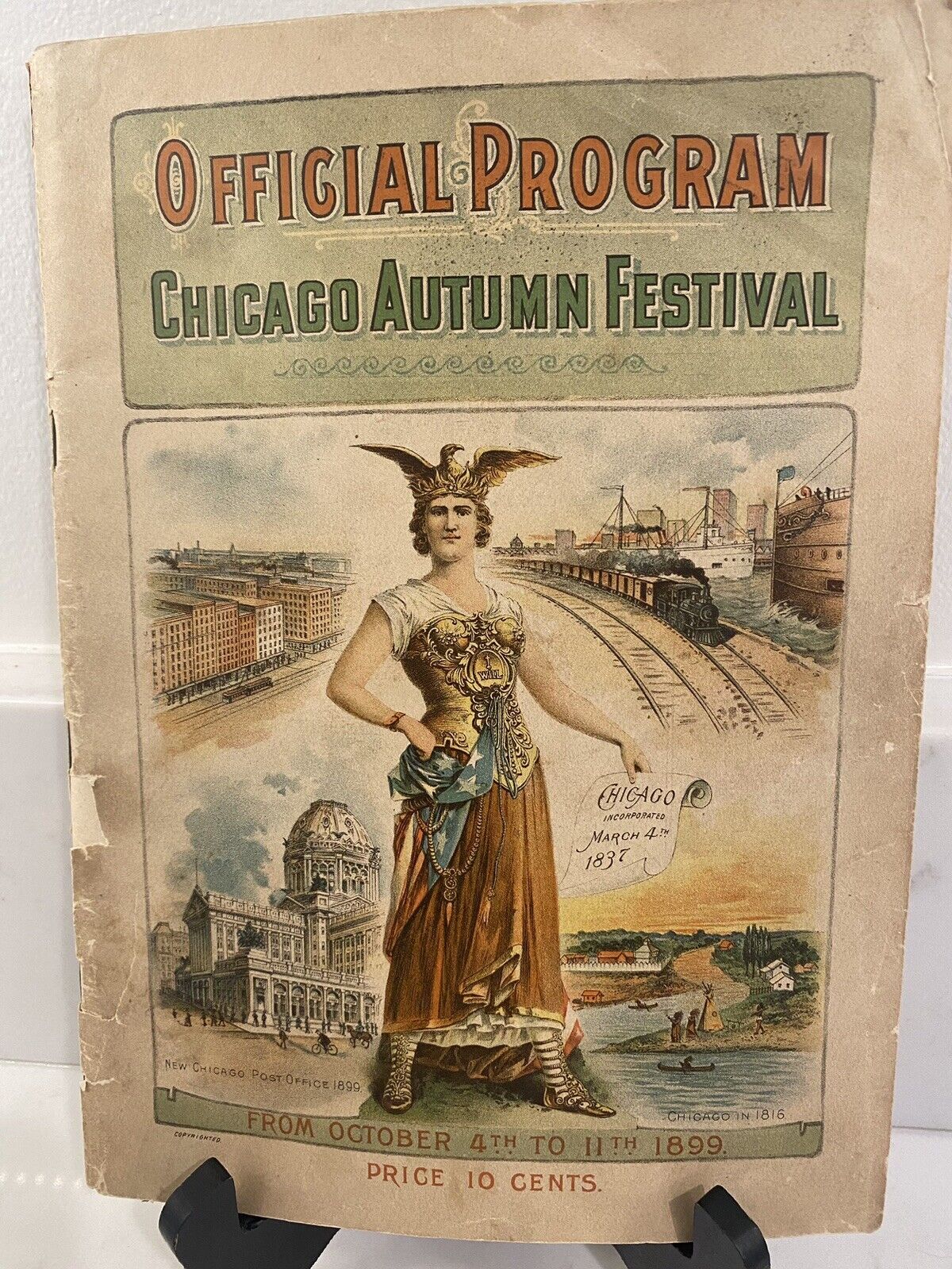 CHICAGO 1899 OFFICIAL PROGRAM AUTUMN FESTIVAL PRES MCKINLEY ADMIRAL G.DEWEY USN