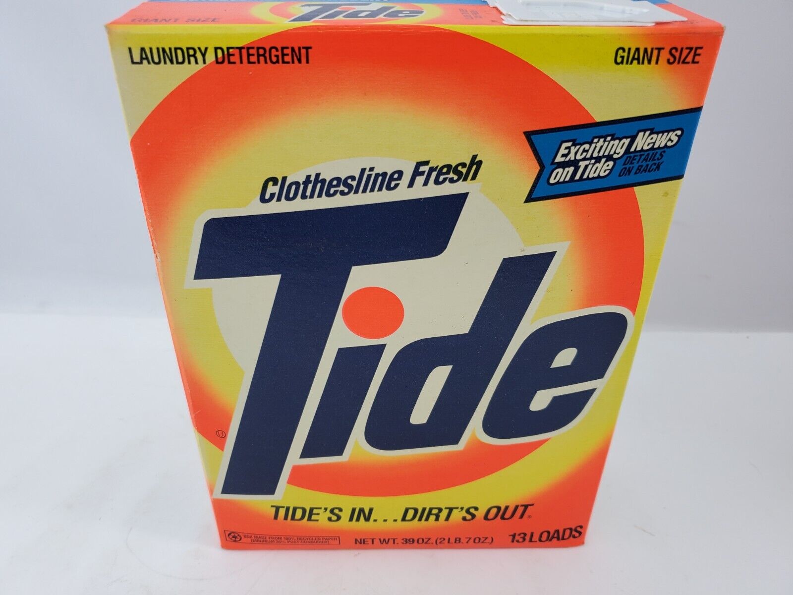 Vintage TIDE Laundry Detergent 1980s Prop Sealed 2.7 oz New Old Stock Decor