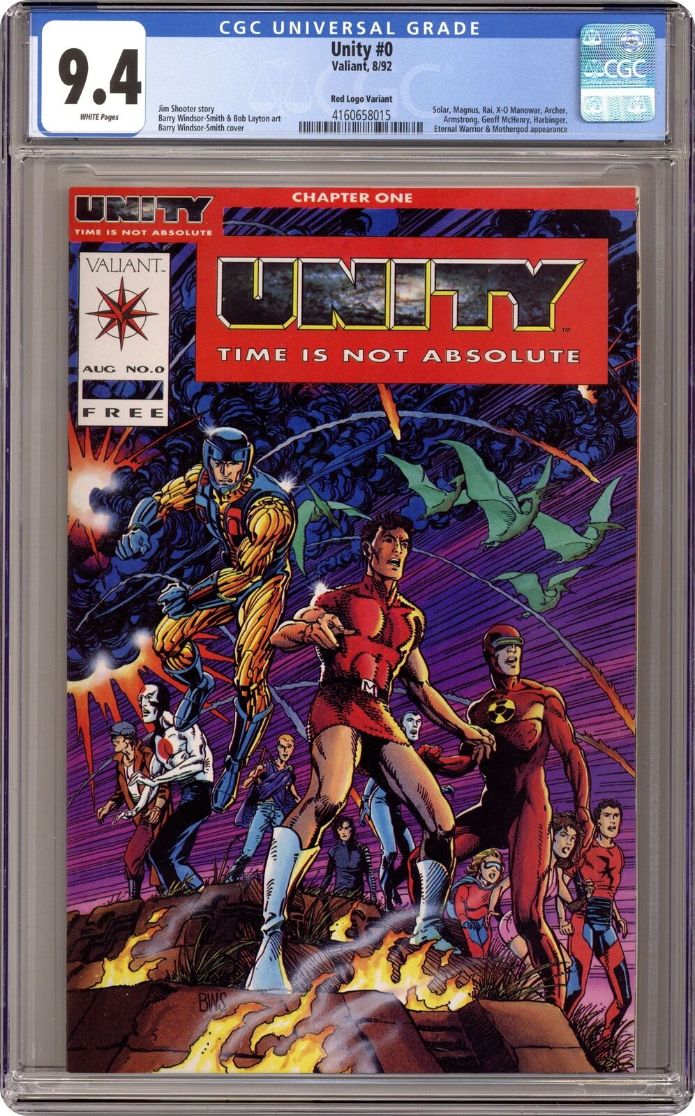Unity #0RED Red Variant CGC 9.4 1992 4160658015