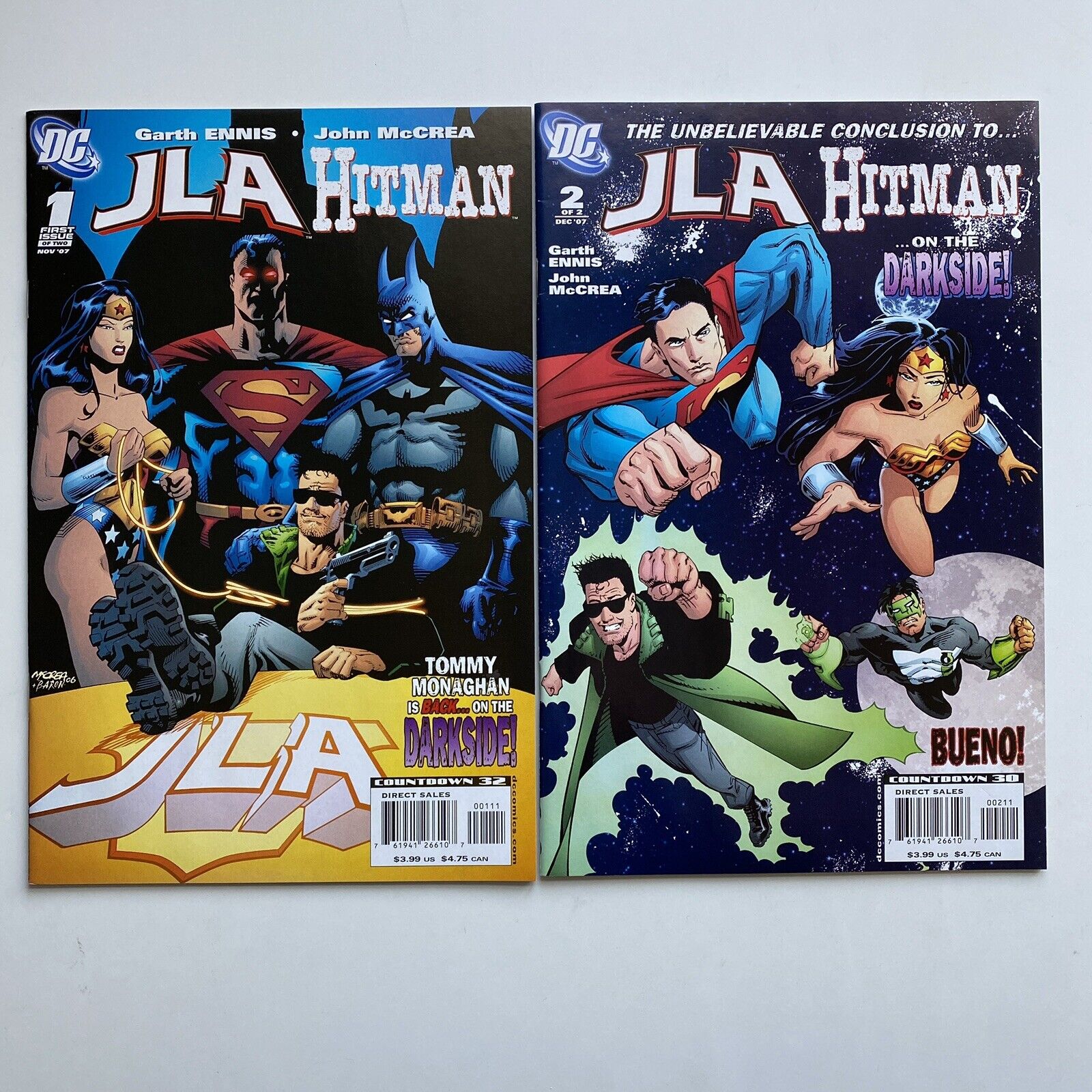 DC Comics JLA Hitman #1 & 2 Batman Superman Wonder Woman 2007