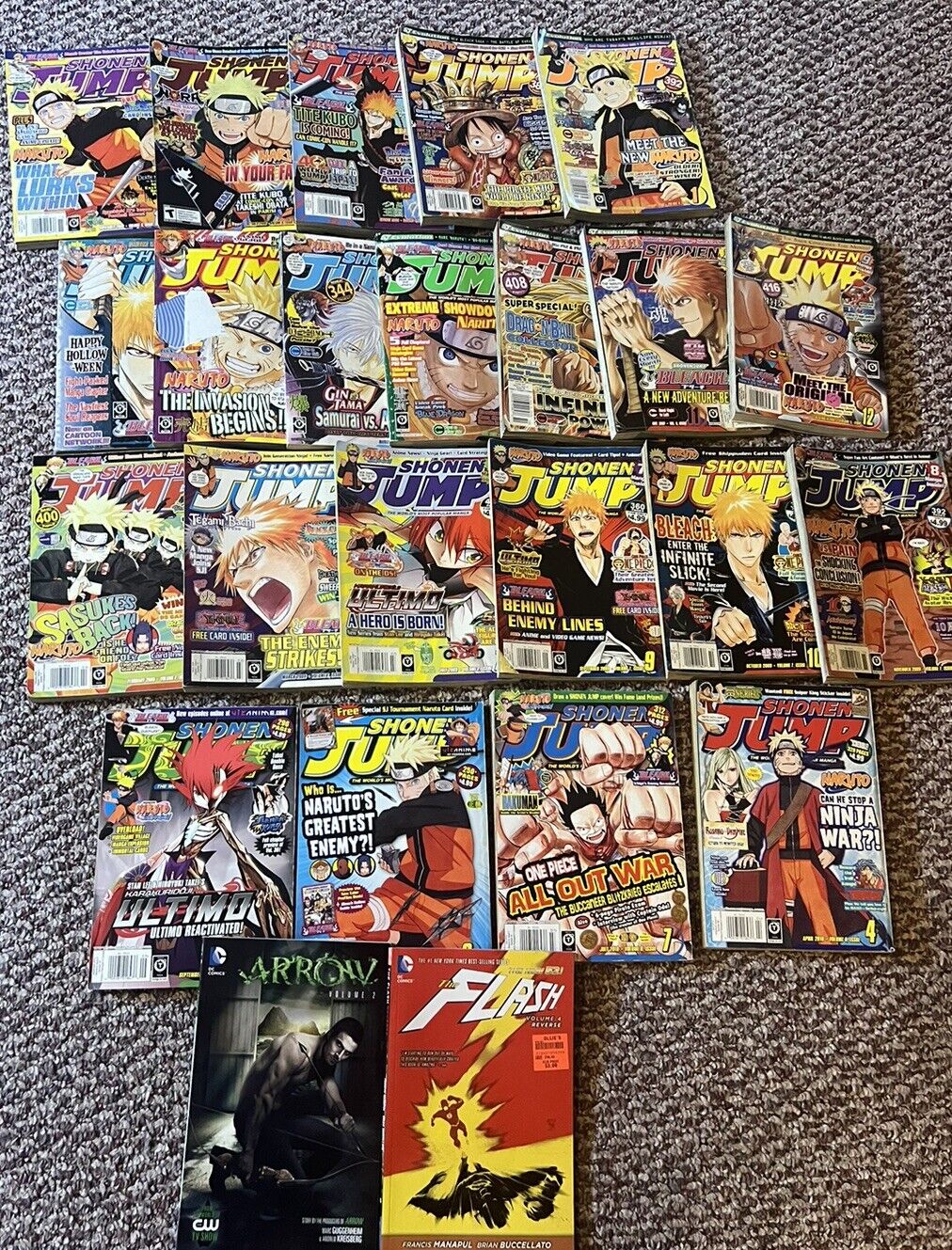 Lot 22 Shonen Jump Manga Magazines 2006 2007 2008 2009 2020 Naruto Anime +extras