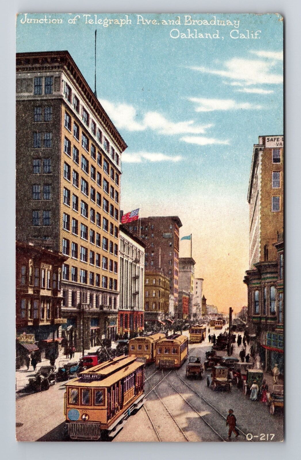 Oakland CA-California, Junction Of Telegraph Avenue, Antique, Vintage Postcard