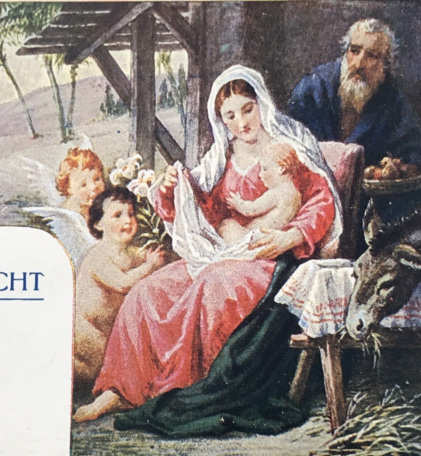 Antique 1899 Christmas Night Jerusalem Bethlehem Cancel Postcard Jesus Mary