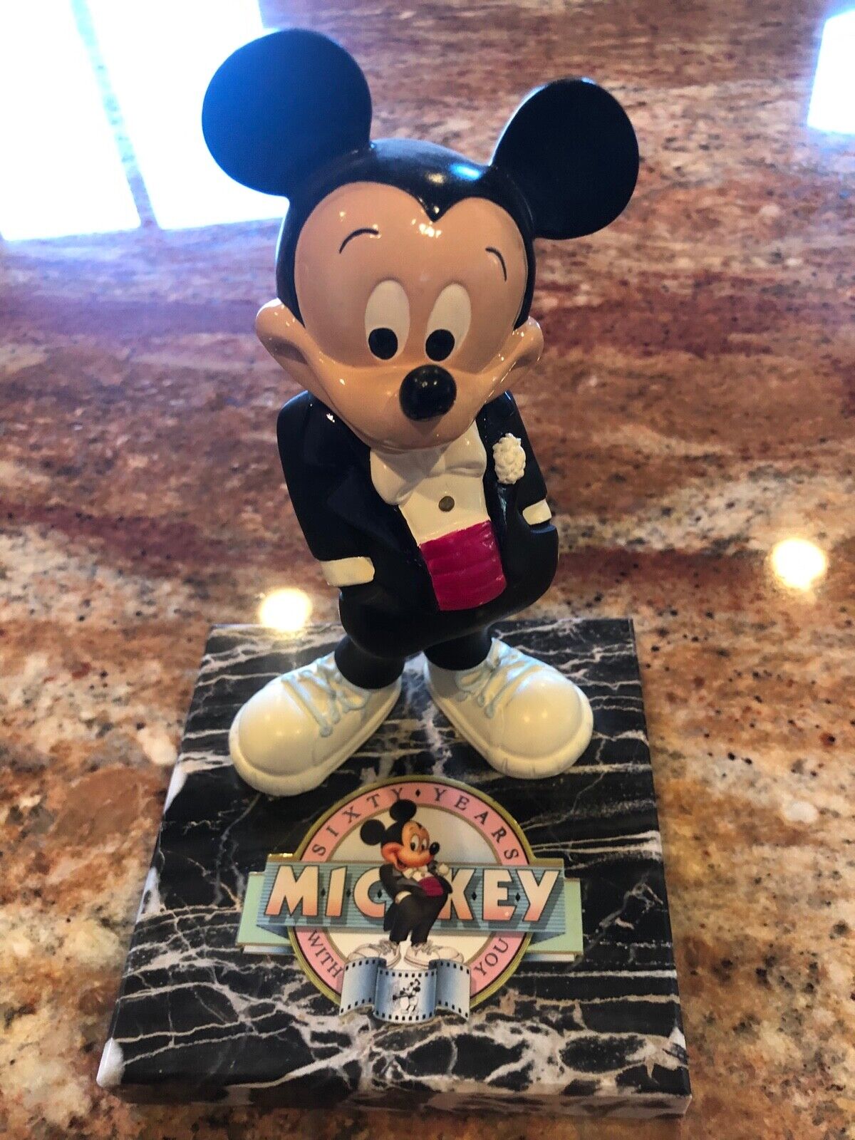 RARE 1987 Walt Disney 60 Years MICKEY with You Figurine with Marble Base