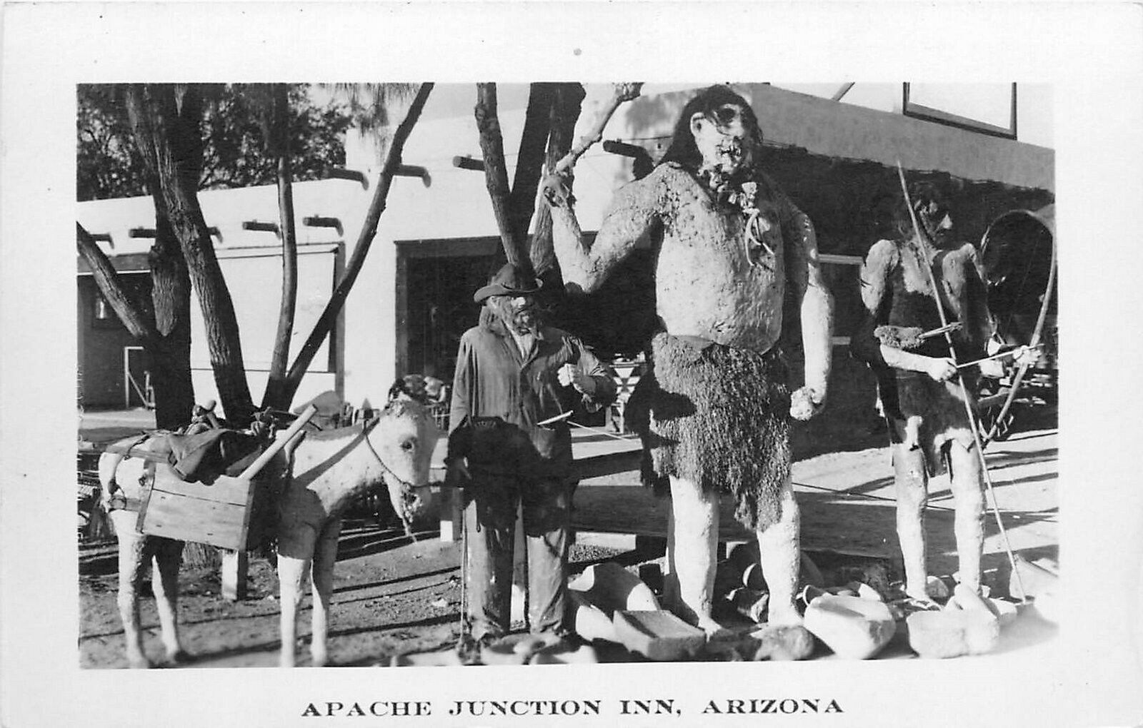 Postcard RPPC 1940s Arizona Apache Junction Inn Trading Post Cave mam AZ24-2123