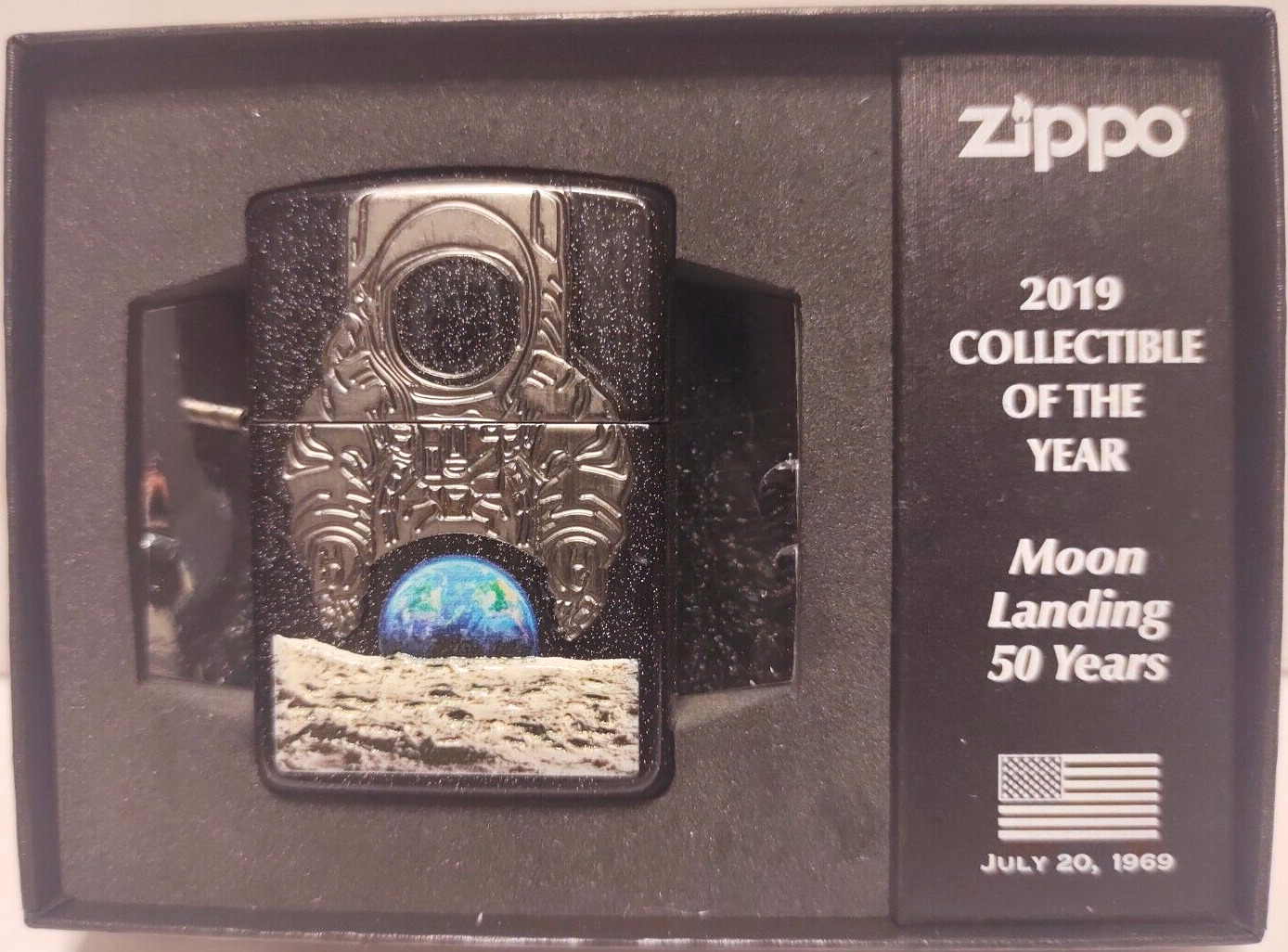 Zippo Windproof Armor Lighter Moon Landing  50 Years 2019 Collectible Rare