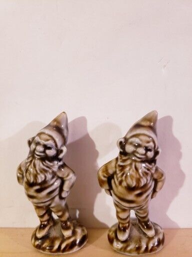Vintage 3” Wade Tan Gnome Mini Figurine Made in Ireland Lot Of 2
