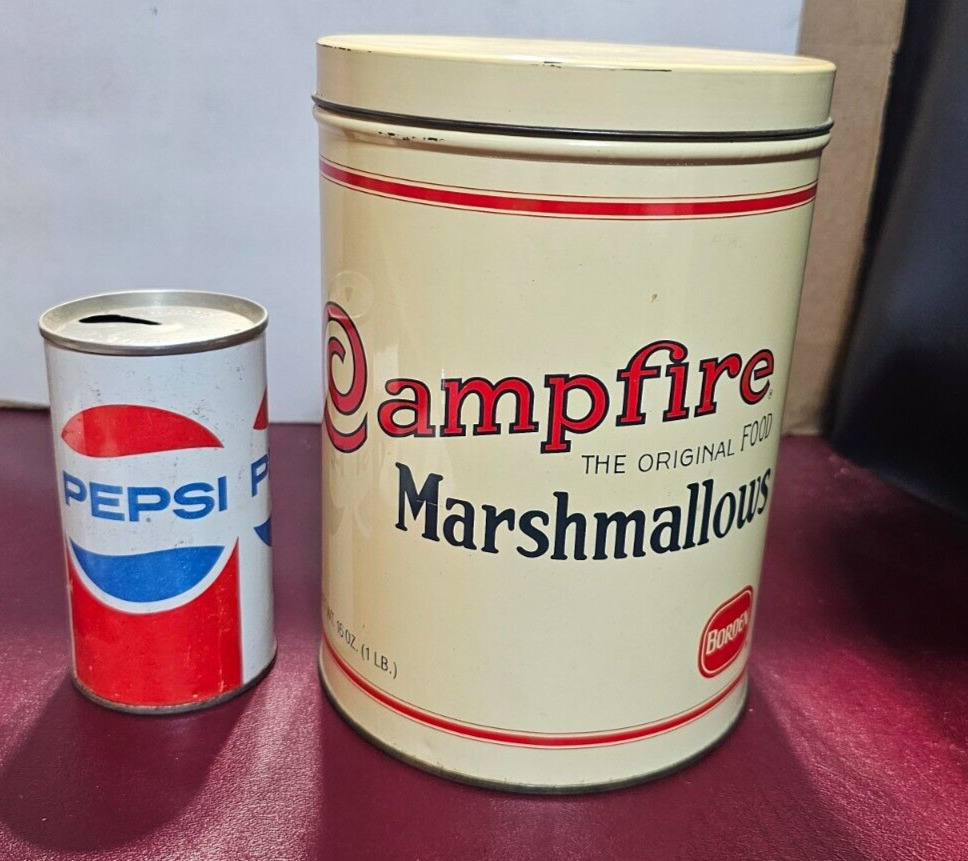 Vintage  Replica of Original Borden\'s Campfire Marshmallows 1920s One Pound Tin