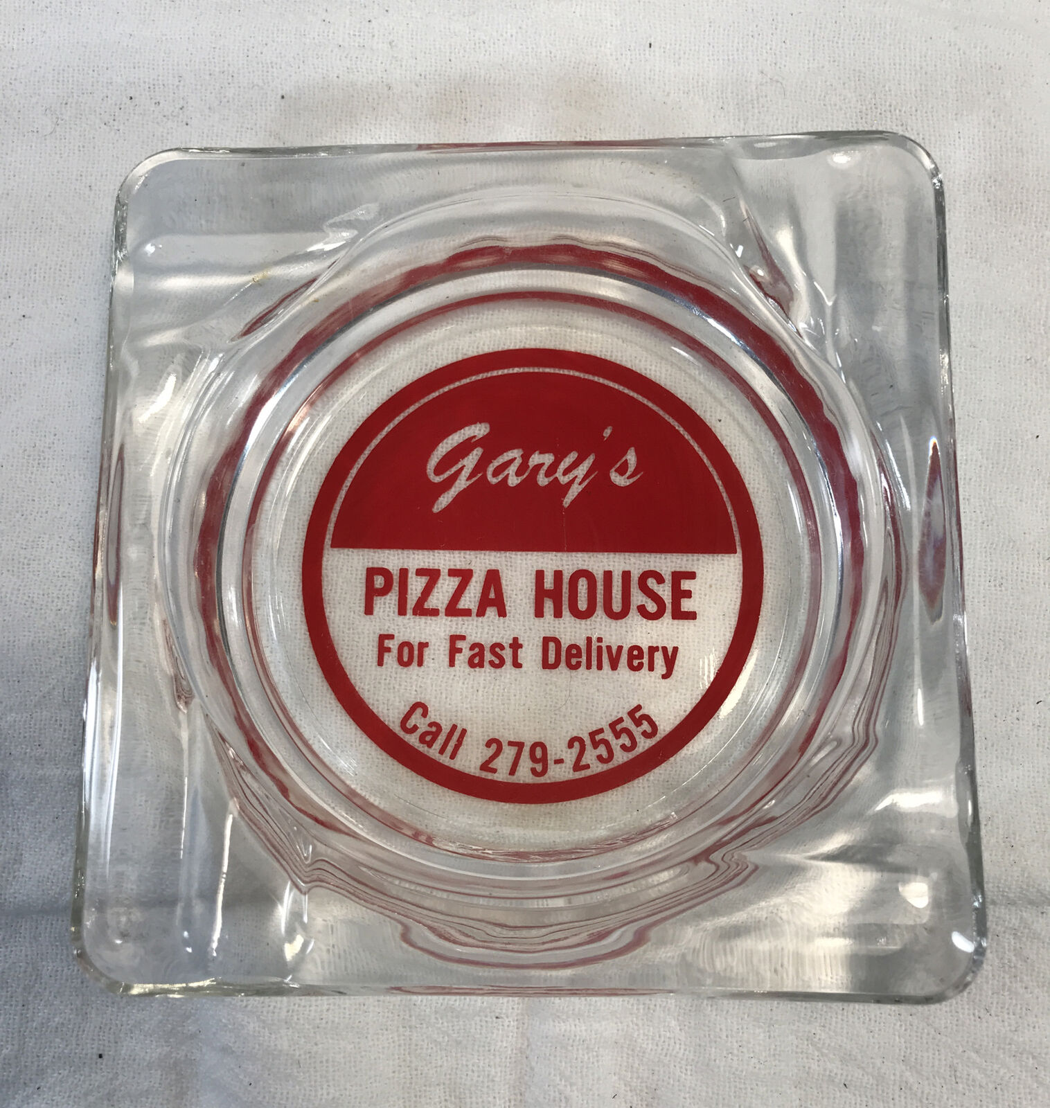Vintage Gary’s Pizza House Glass Ashtray