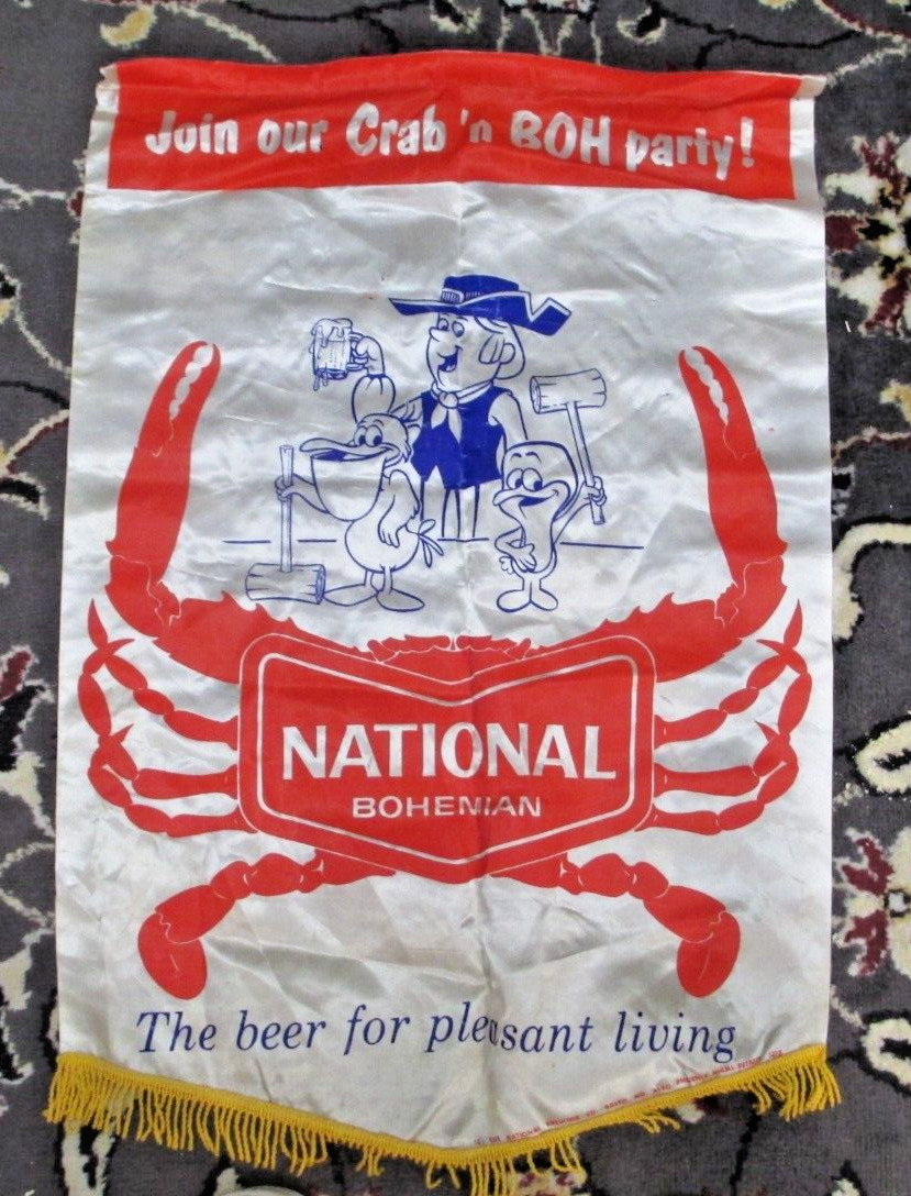 NATIONAL BOHEMIAN Beer Vintage ADVERTISING BANNER 1950's 28