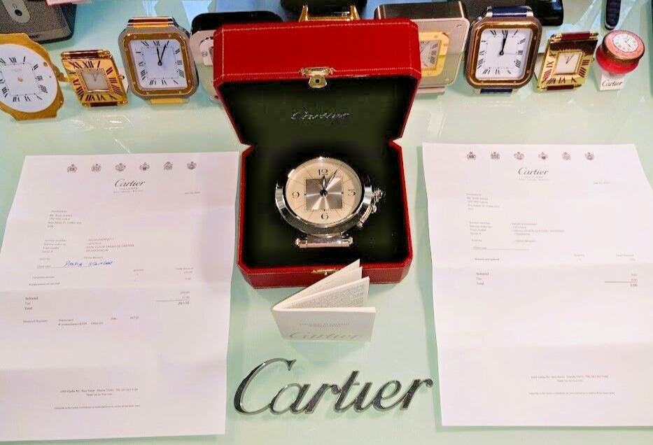 *** Cartier Pasha Fresh Service Clock with Box and booklet - Mint Condition ***