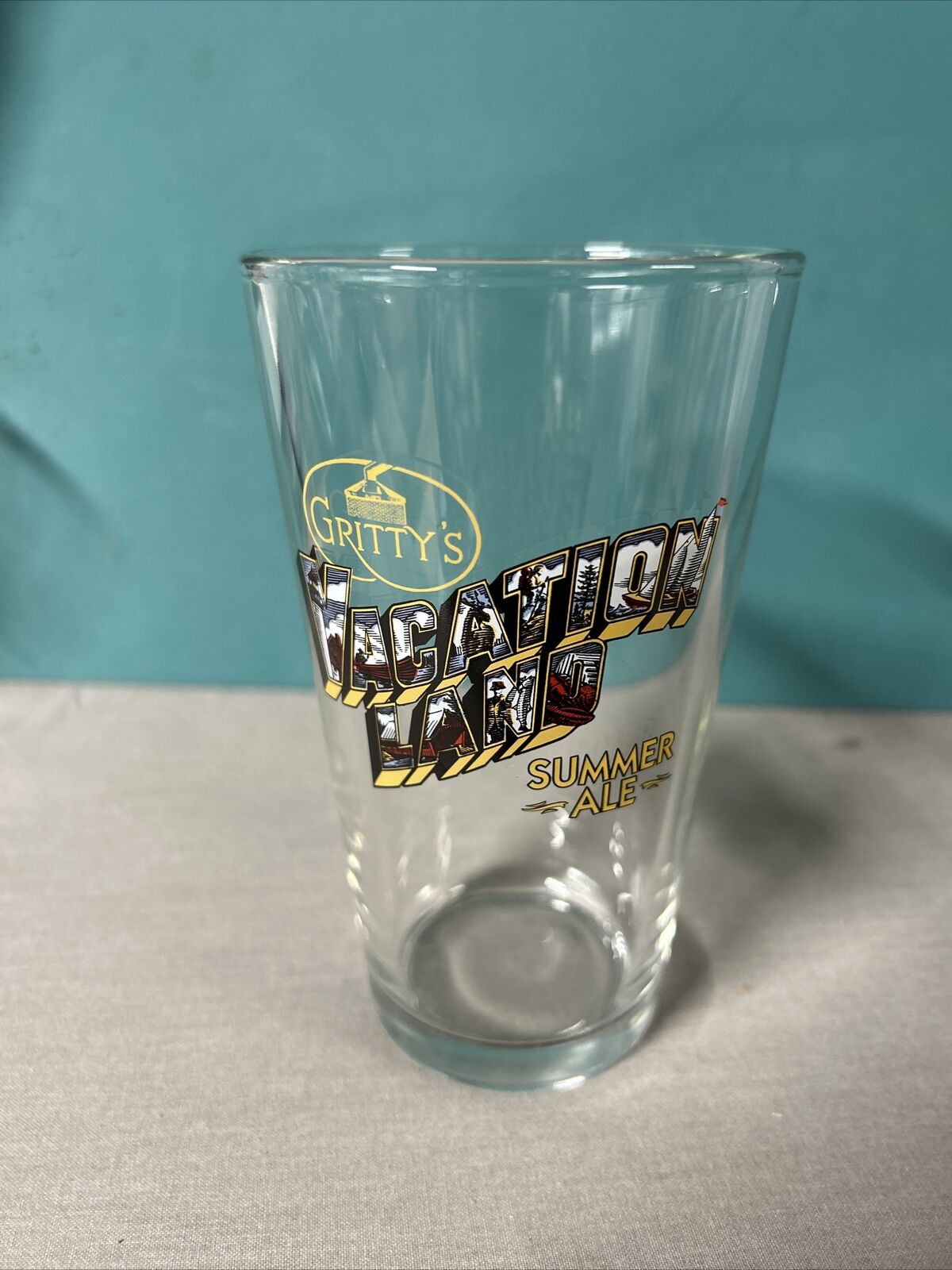 Gritty’s Vacation Land Summer Ale Pint Beer Glass Maine Beer