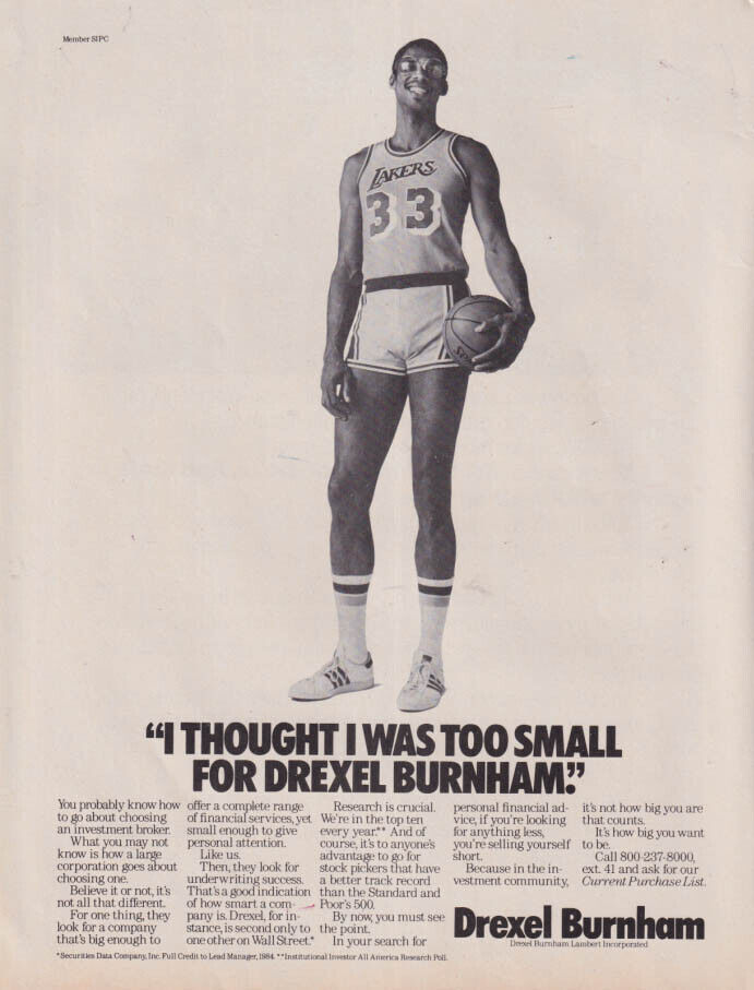 Kareem Jabdul-Jabbar: I thought I was too small for Drexel Burnham ad 1985