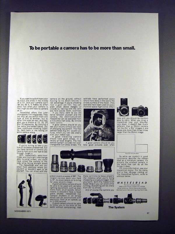 1971 Hasselblad Camera Ad - Be More Than Small