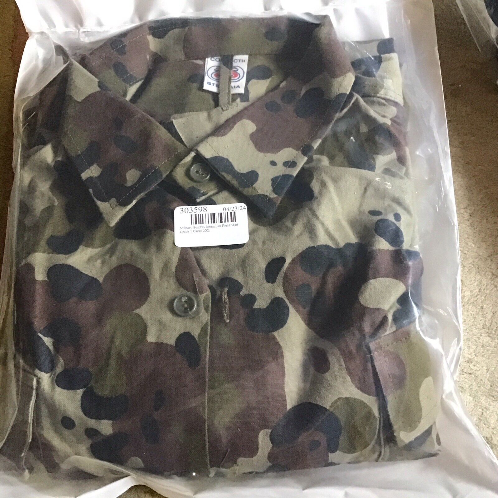Romanian Army M1990 Leaf Camo Field Shirt Military Camouflage Surplus XX-Large