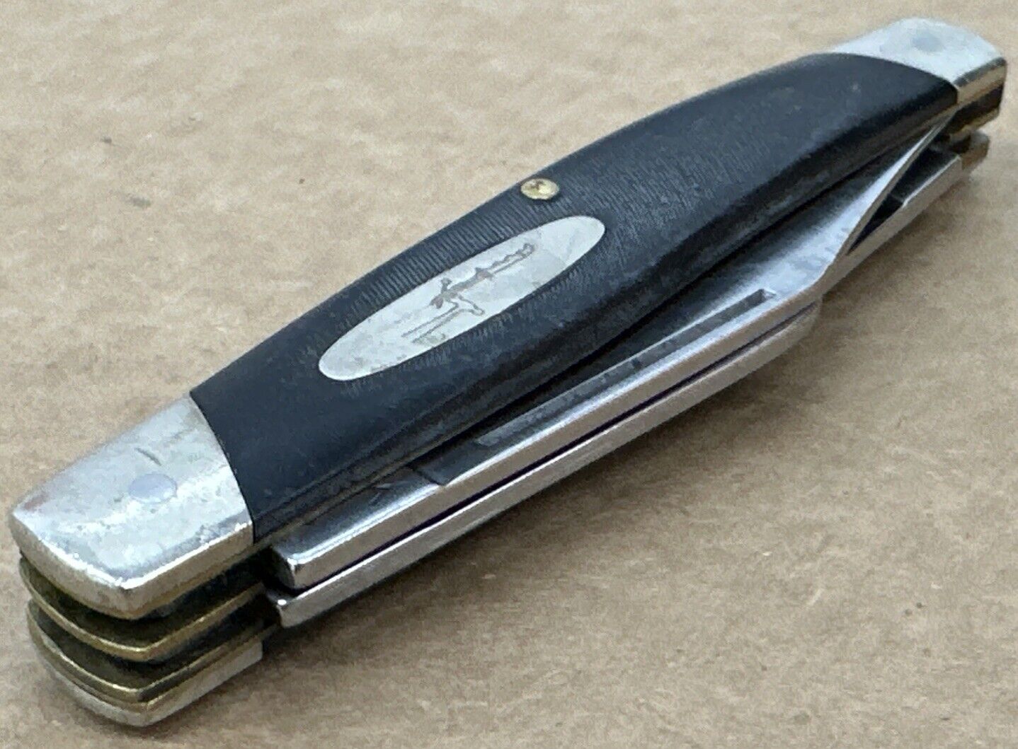 Vintage 72-86 Buck 301 USA MADE Black Stockman Folding Folder Pocket Knife