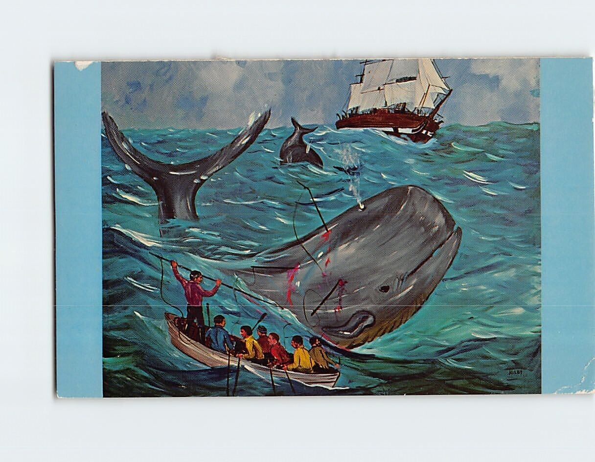 Postcard Whaling by Milby, Pilgrim Theatre Museum, Provincetown, Massachusetts