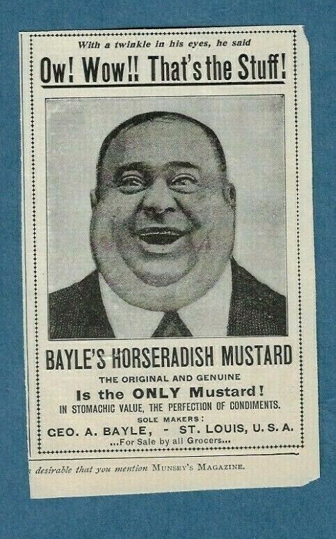 1898 AD ~ BAYLE\'S HORSERADISH MUSTARD ~ \