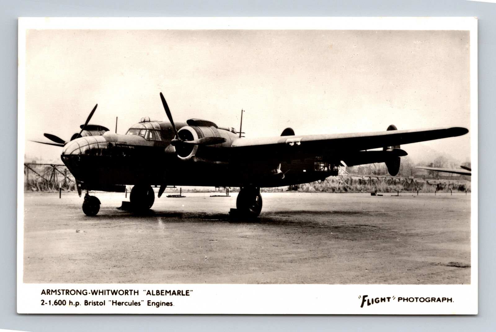 RPPC WWII RAF Armstrong Whitworth Ablemarle Transport FLIGHT Photograph Postcard