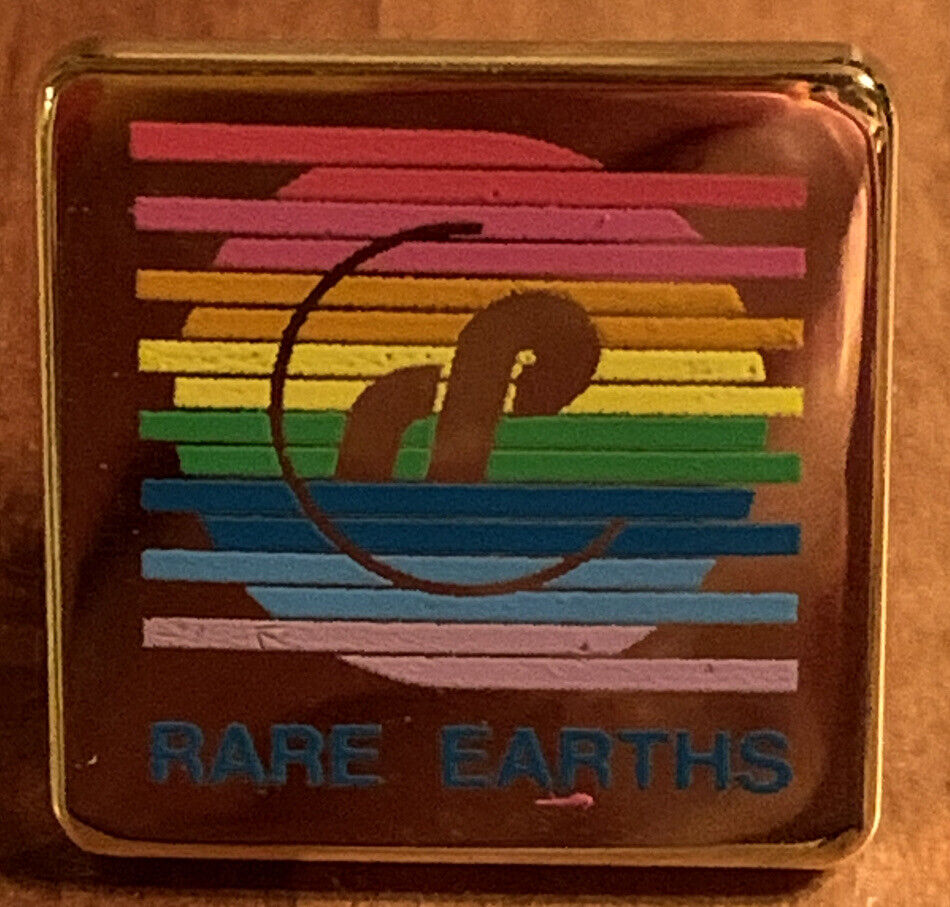 RP Rhône-Poulenc Rare Earths Vintage Pin. Cool Design