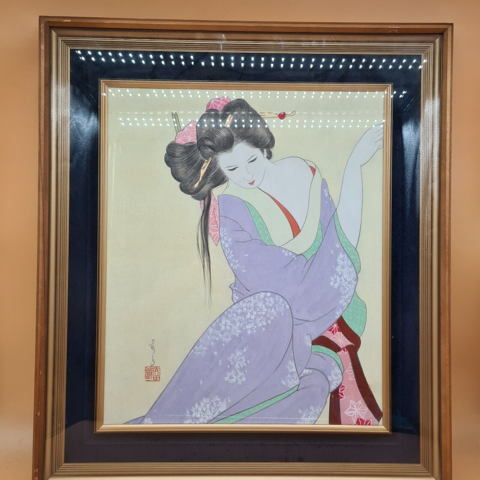 Japanese Picture Art In Frame 22x25\