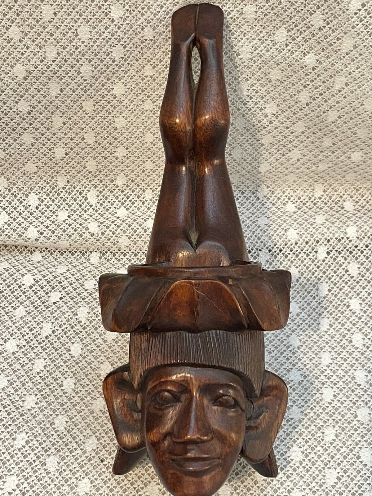 Vintage Indonesian Hand Carved Hardwood Ladle/Cup Depicts a Nude Woman ~ Unique