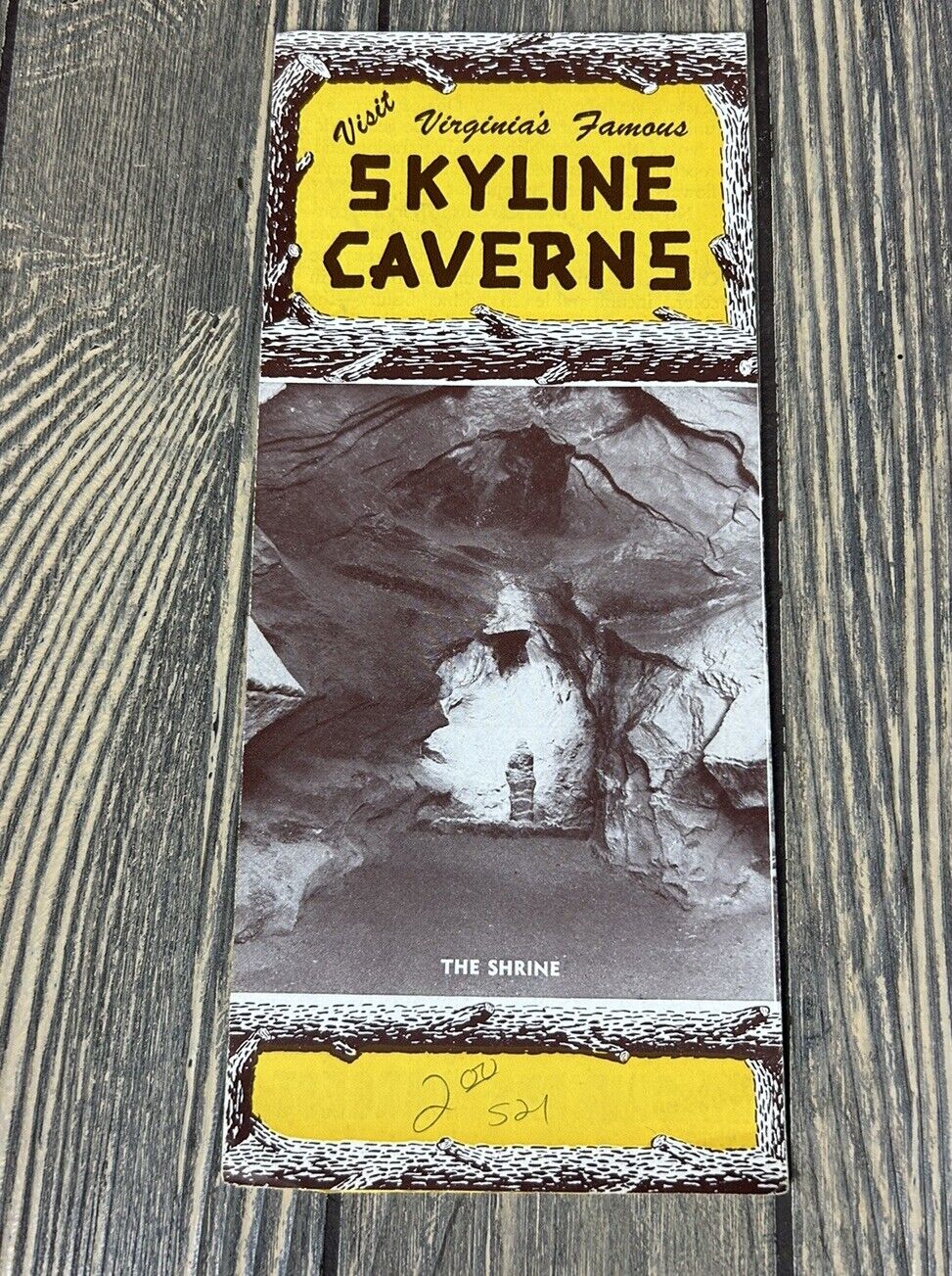 Vintage Visit Virginias Famous Skyline Caverns Brochure Pamphlet Souvenir 