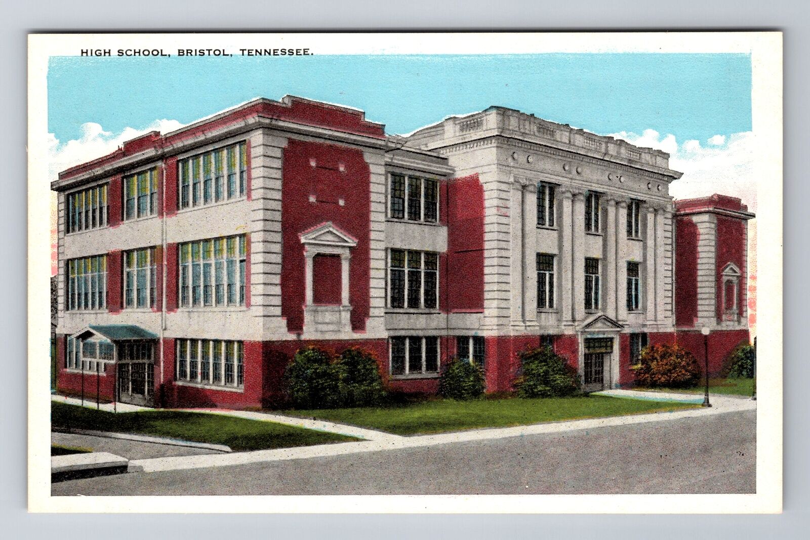Bristol TN-Tennessee, High School, Antique, Vintage Postcard