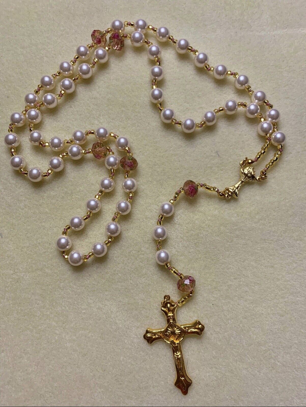Roman Catholic Girls' Hand-Knotted First Communion Rosary - MADE TO ORDER
