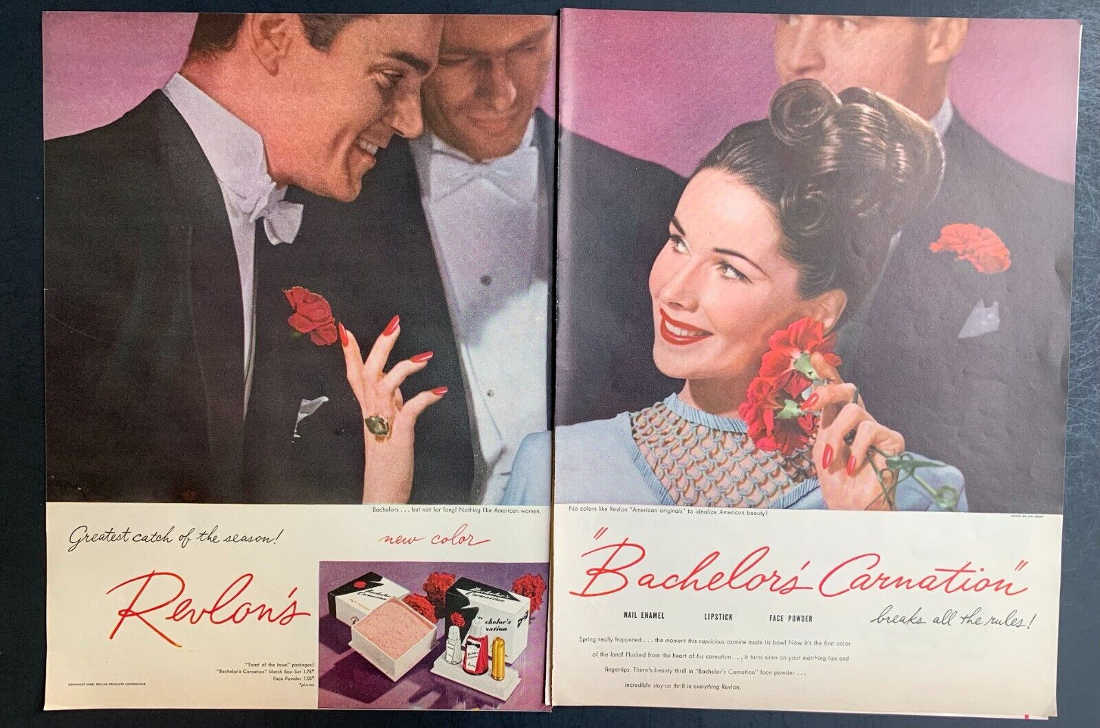 Revlon Bachelor's Carnation 1946 Print Ad 13