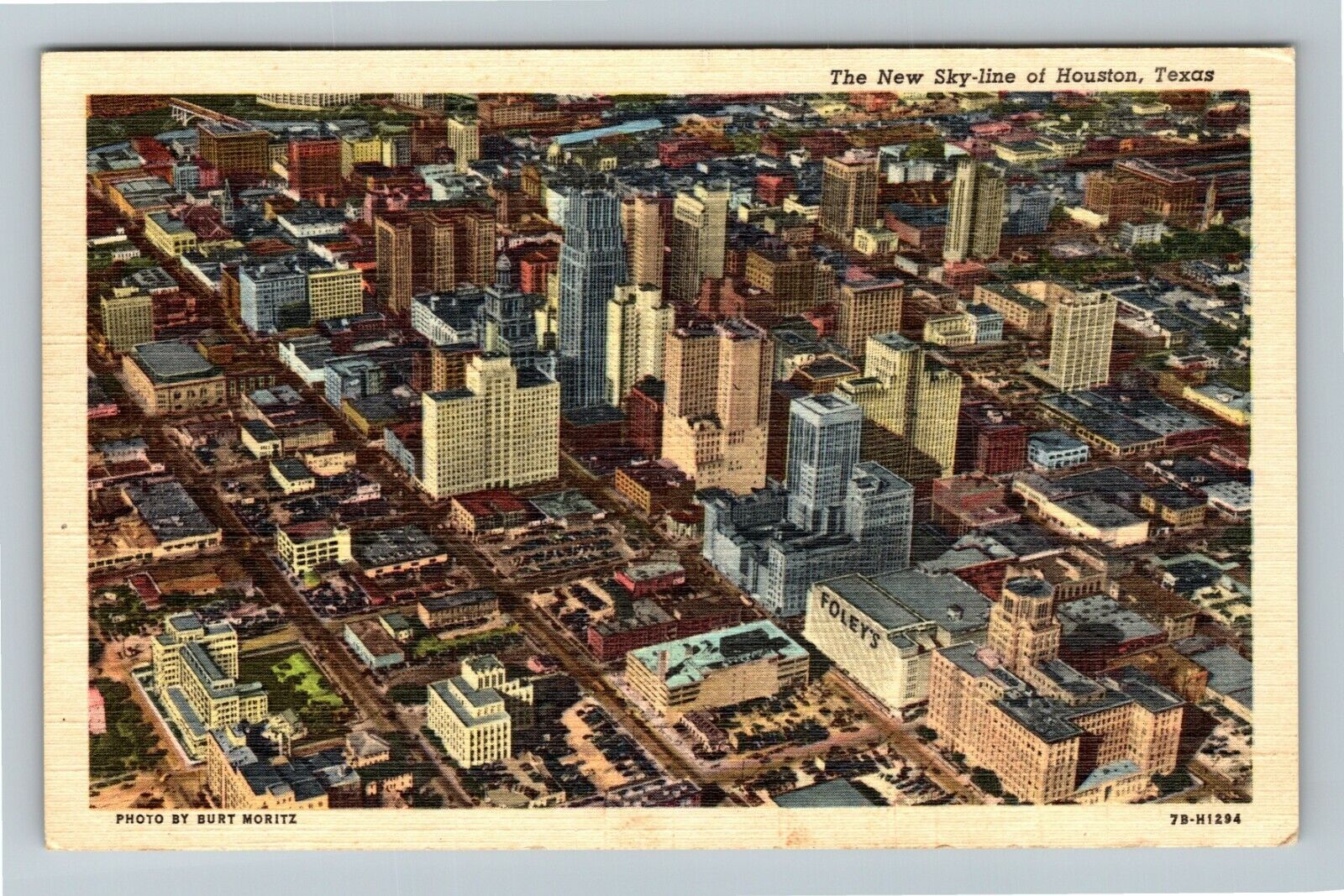 Houston TX-Texas, Aerial View The New Skyline, Vintage Postcard