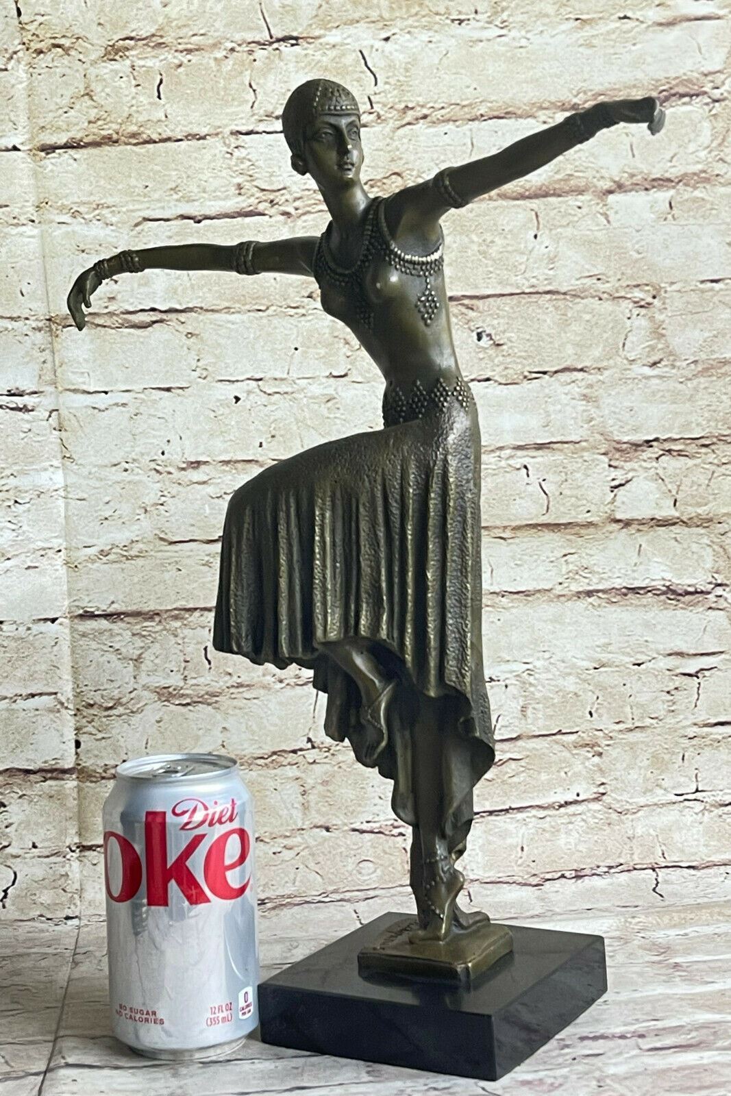 Turkish Dancer by Chiparus Art Nouveau Marble Base Hot Cast Sculpture Statue NR