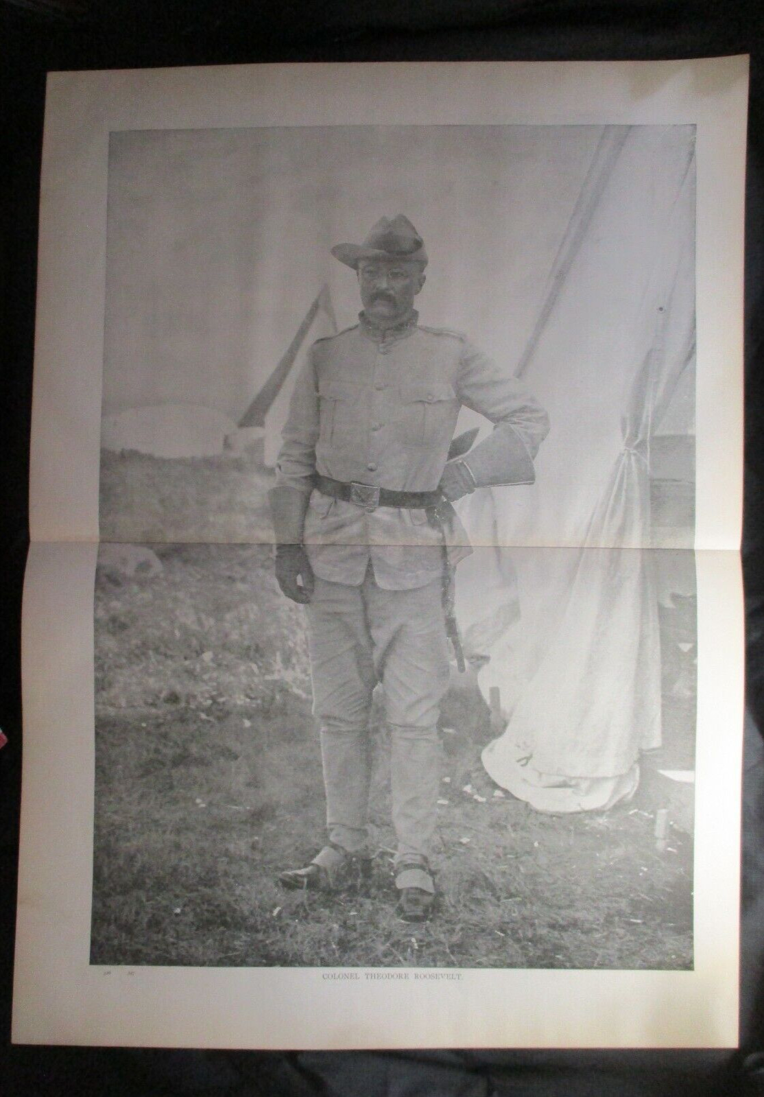 Large 1899 Spanish American War Print - Colonel Theodore Roosevelt, Rough Riders