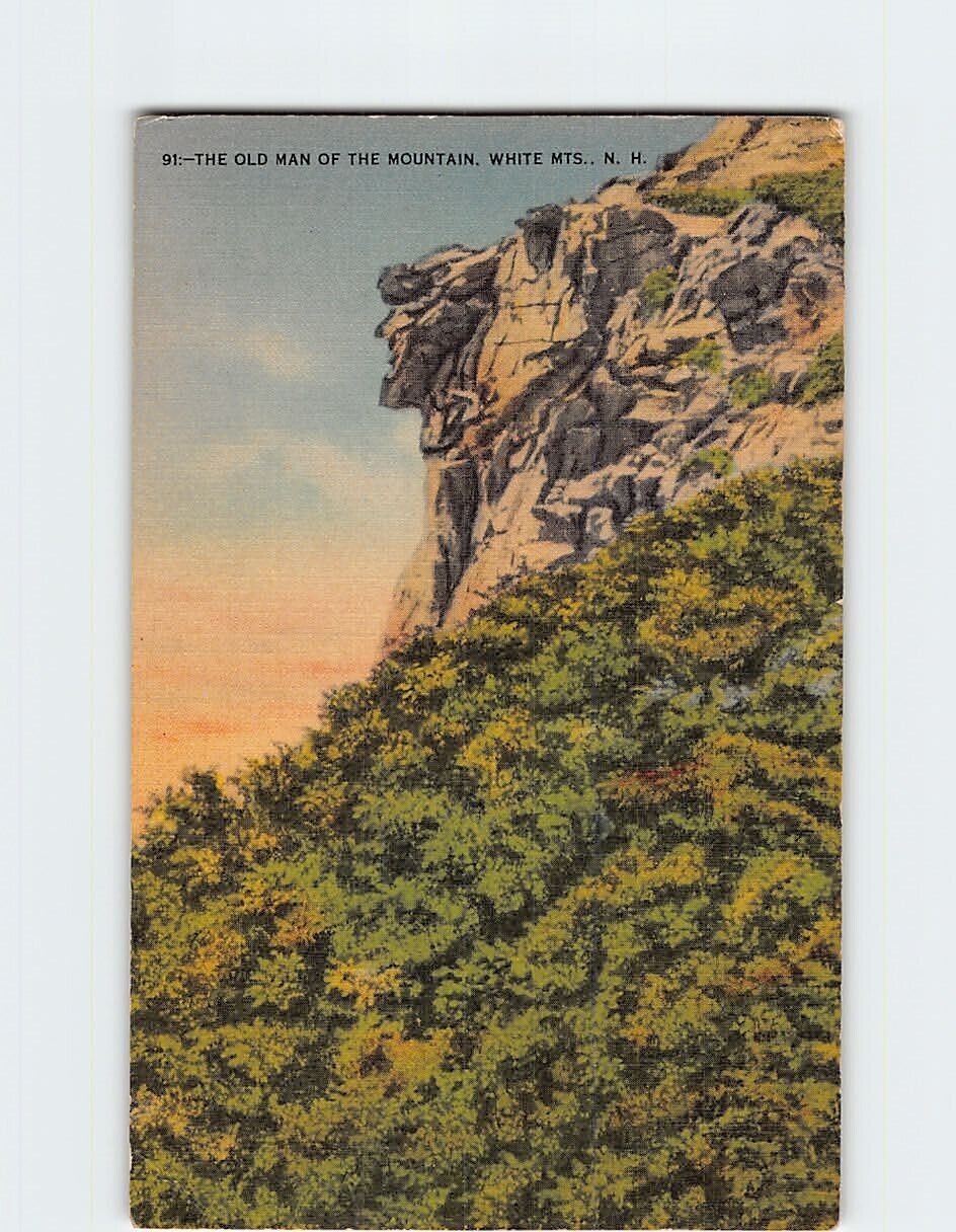 Postcard The Old Man Of The Mountain White Mountains Franconia New Hampshire