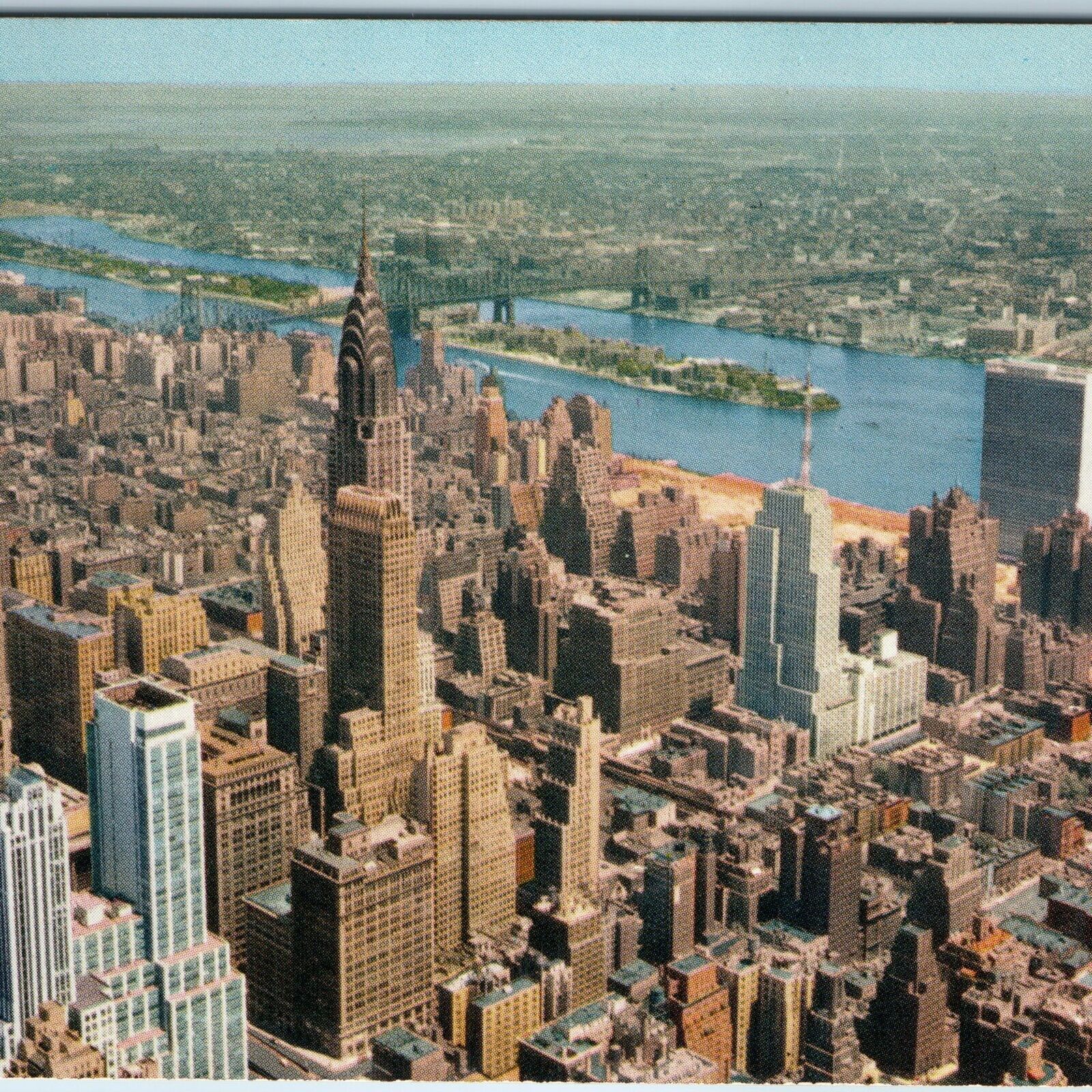 c1960s New York City, N.Y. Birds Eye from Empire State Building Chrysler UN A227