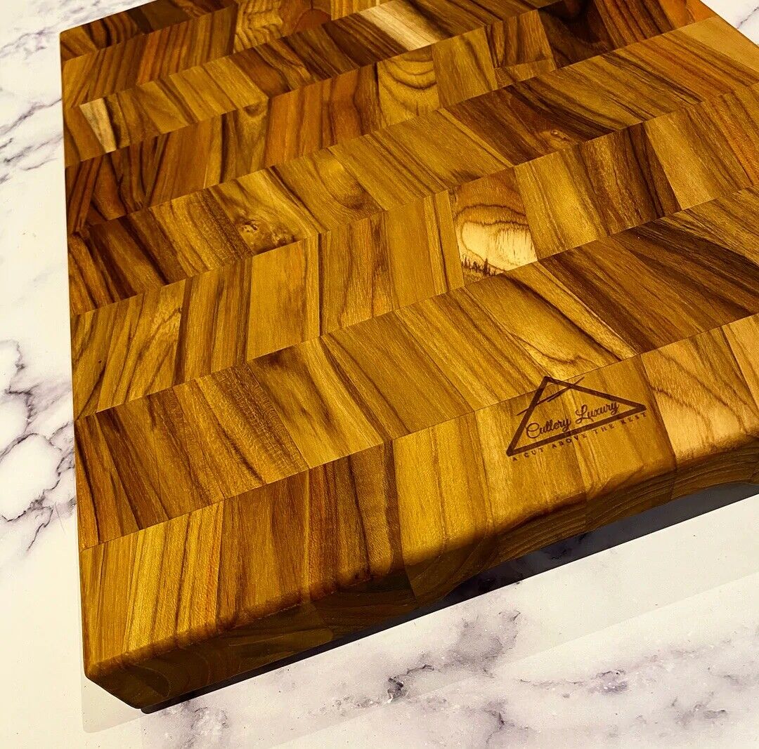 Luxury Thick Acacia Wood End Grain Chopping Board Premium Kitchenware Decor UK