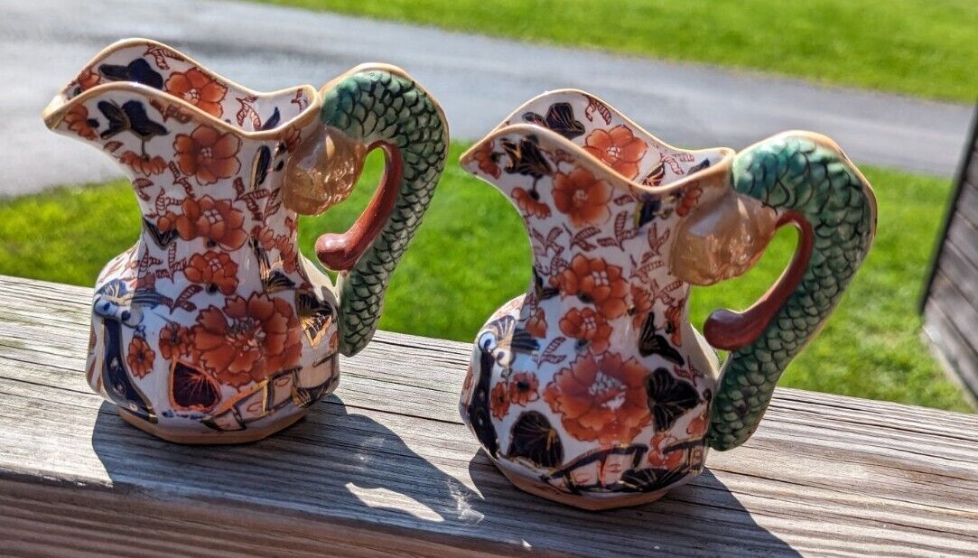 Two() Mason’s Ironstone Imari Pitchers With Hydra Handles Multicolor Lively 6\