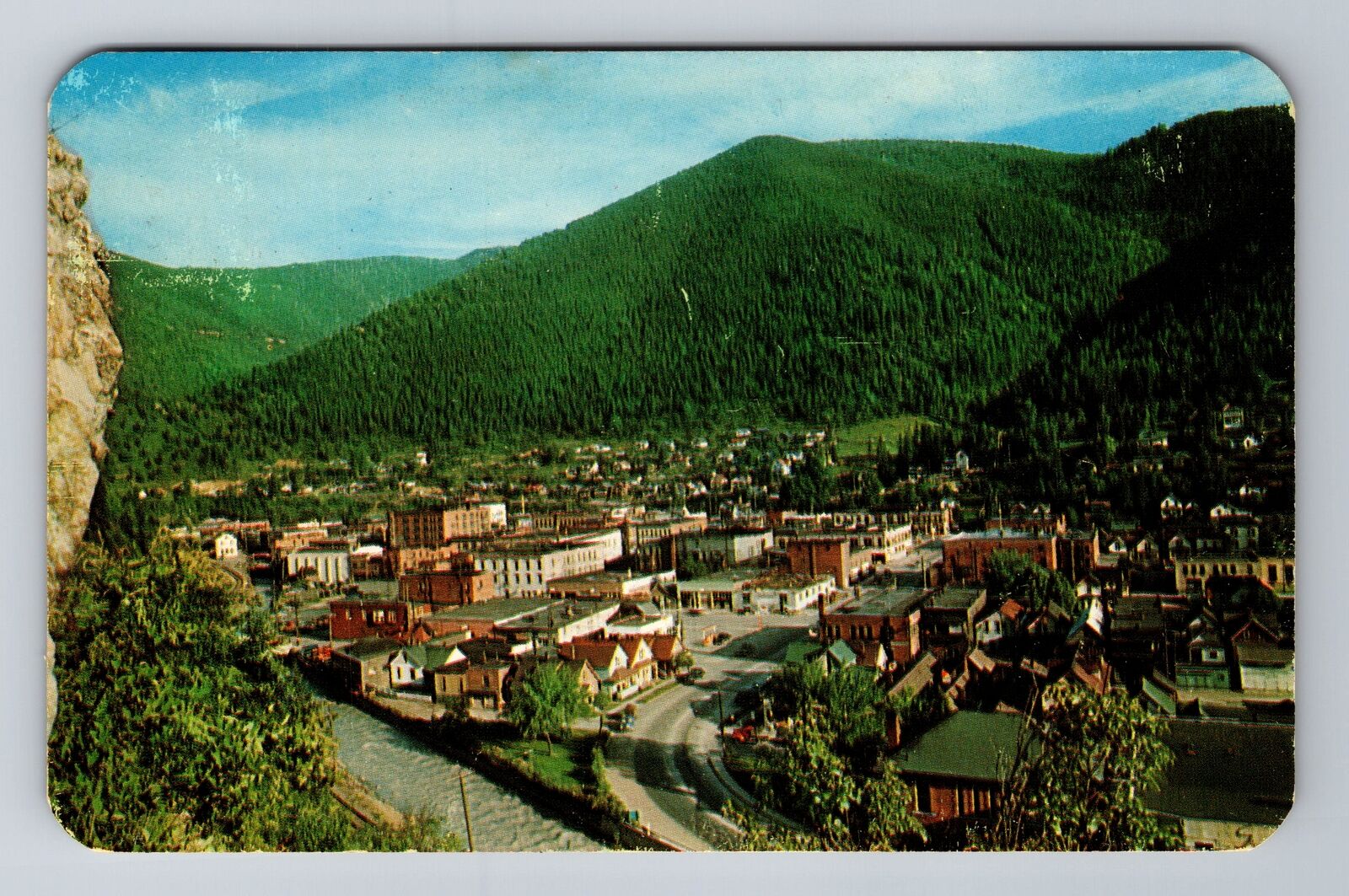 Wallace ID-Idaho, Birds Eye View of Town, c1962 Antique Vintage Postcard