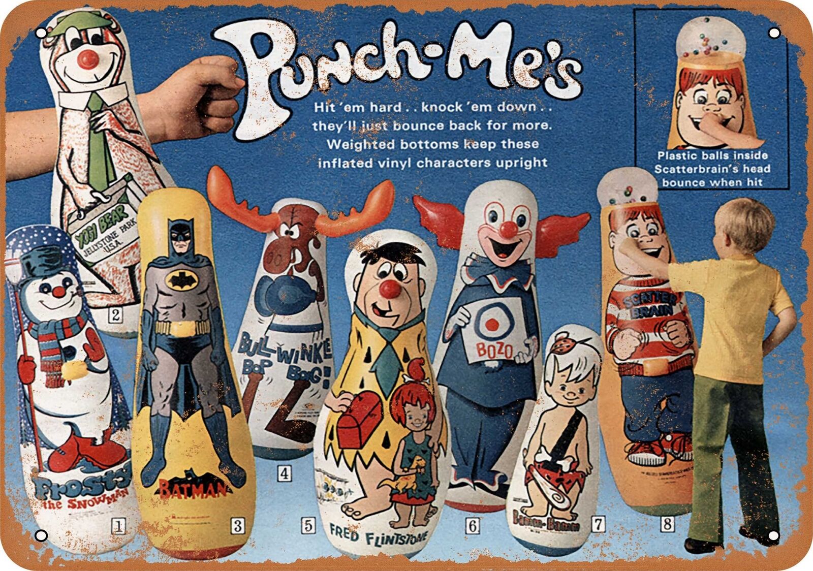 Metal Sign - 1971 Punch-Me Toys - Vintage Look Reproduction