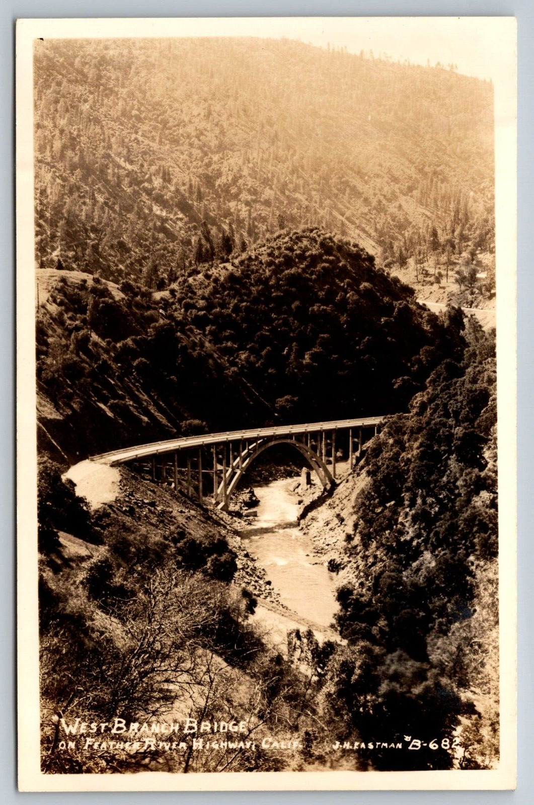 RPPC West Branch Bridge Over Feather River California Postcard