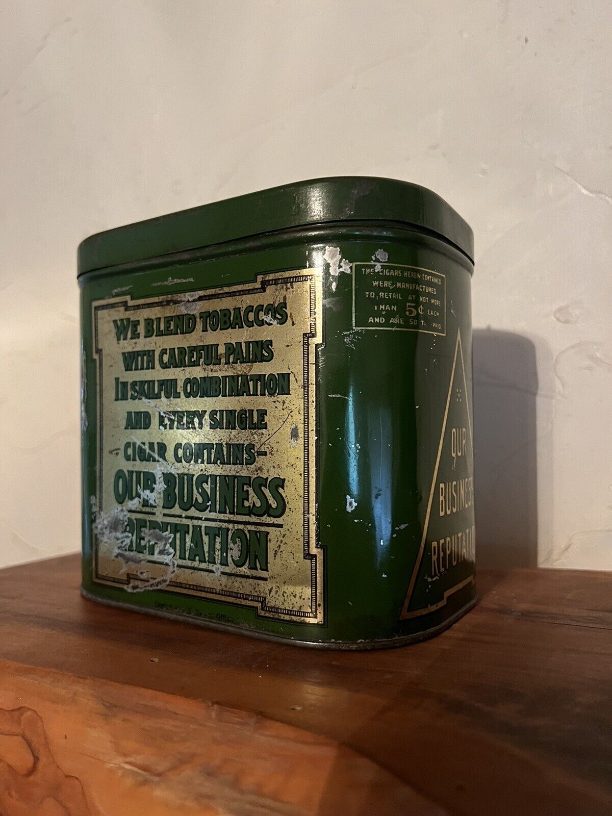 Vintage Our Business Reputation Cigar Tin Great Shape (empty)