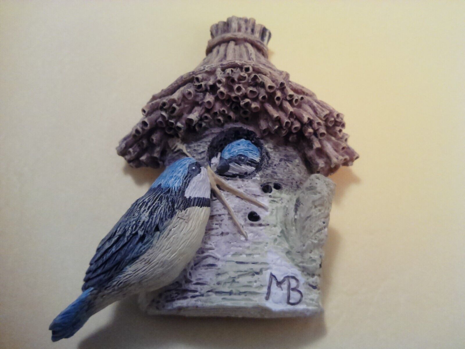 1999 Marjolein Bastin bird house with blue bird magnet
