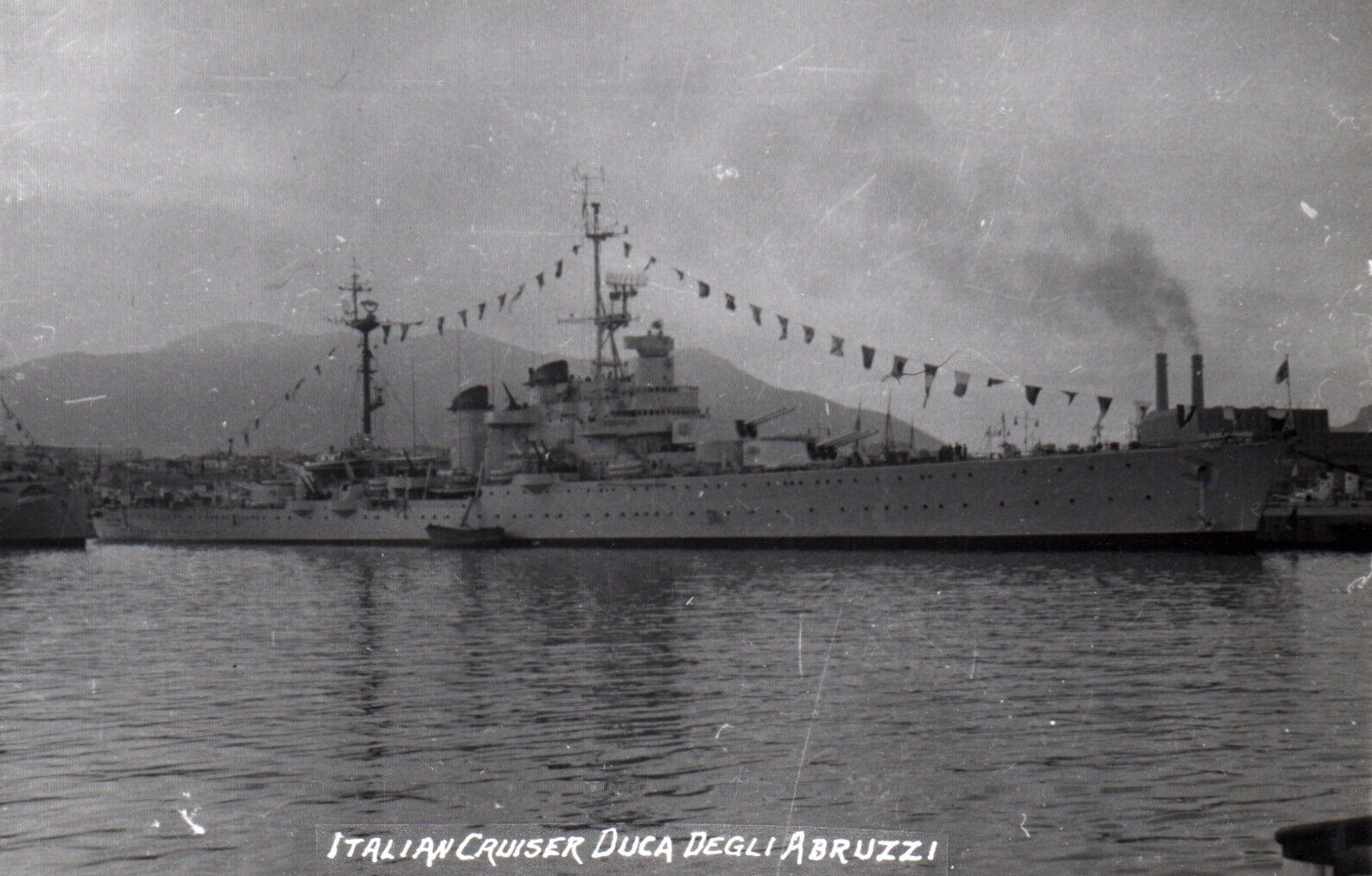 Postcard RPPC Royal Navy Italian Cruiser  Duca degli Abruzzi  c1910s Photo