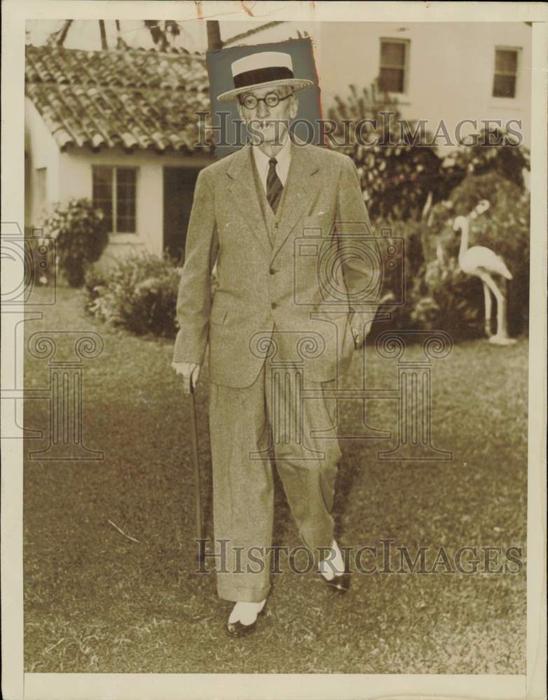 1941 Press Photo George Ade at his Miami Beach Home - nei37440