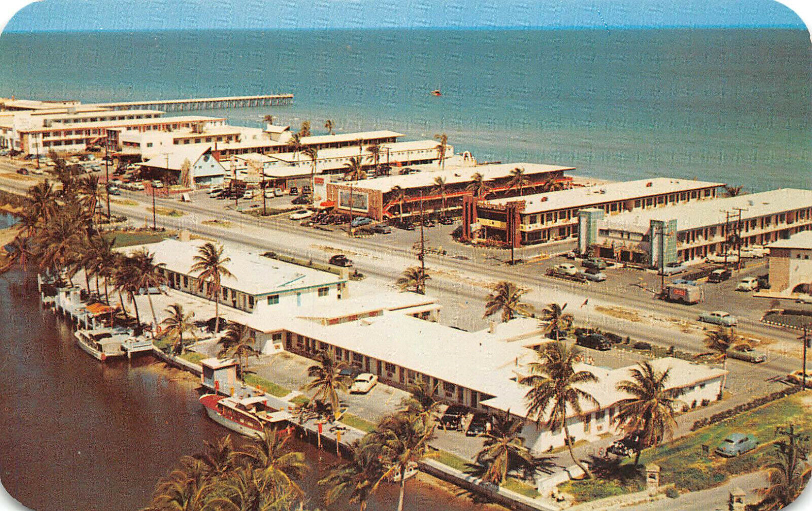 UPICK Postcard Exclusive Helicopter View of Motel Row North Miami Beach Florida